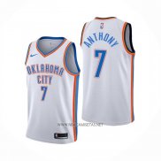 Camiseta Oklahoma City Thunder Carmelo Anthony NO 7 Association Blanco