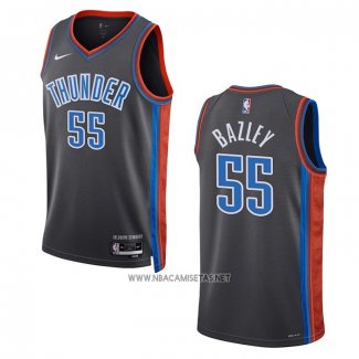 Camiseta Oklahoma City Thunder Darius Bazley NO 55 Ciudad 2022-23 Gris