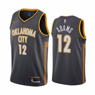 Camiseta Oklahoma City Thunder Steven Adams NO 12 Ciudad Negro