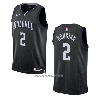 Camiseta Orlando Magic Caleb Houstan NO 2 Ciudad 2022-23 Negro