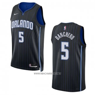 Camiseta Orlando Magic Paolo Banchero NO 5 Icon 2022-23 Negro