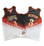 Camiseta Philadelphia 76ers Allen Iverson NO 3 Mitchell & Ness Negro Rojo