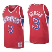 Camiseta Philadelphia 76ers Allen Iverson NO 3 Retro 1996-97 Rojo