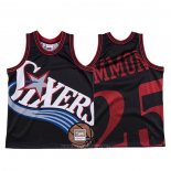 Camiseta Philadelphia 76ers Ben Simmons NO 25 Mitchell & Ness Big Face Negro