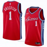 Camiseta Philadelphia 76ers Justin Anderson NO 1 Statement 2018 Rojo