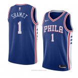 Camiseta Philadelphia 76ers Landry Shamet NO 1 Icon 2017-18 Azul