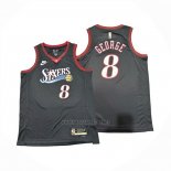 Camiseta Philadelphia 76ers Paul George NO 8 Classic 2025-26 Negro