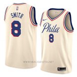 Camiseta Philadelphia 76ers Zhaire Smith NO 8 Ciudad 2018 Crema