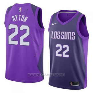 Camiseta Phoenix Suns Deandre Ayton NO 22 Ciudad 2017-18 Violeta