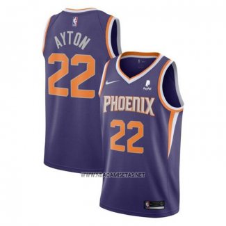 Camiseta Phoenix Suns Deandre Ayton NO 22 Icon 2021 Violeta