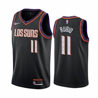 Camiseta Phoenix Suns Ricky Rubio NO 11 Ciudad Negro