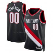 Camiseta Portland Trail Blazers Scoot Henderson NO 00 Icon 2023 Negro