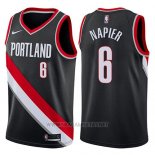 Camiseta Portland Trail Blazers Shabazz Napier NO 8 Icon 2017-18 Negro