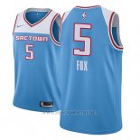 Camiseta Sacramento Kings De'aaron Fox NO 5 Ciudad 2018-19 Azul
