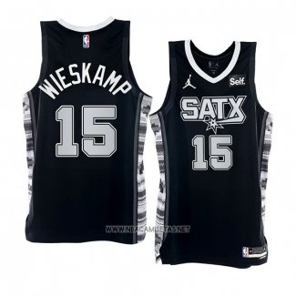 Camiseta San Antonio Spurs Joe Wieskamp NO 15 Statement 2022-23 Negro