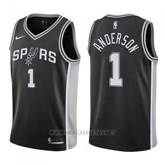 Camiseta San Antonio Spurs Kyle Anderson NO 1 Icon 2017-18 Negro