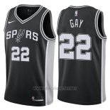 Camiseta San Antonio Spurs Rudy Gay NO 22 Icon 2017-18 Negro