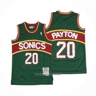 Camiseta Seattle SuperSonics Gary Payton NO 20 Mitchell & Ness 1995-96 Verde