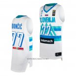 Camiseta Slovenia Luka Doncic NO 77 Tokyo 2021 Blanco2