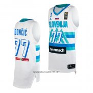 Camiseta Slovenia Luka Doncic NO 77 Tokyo 2021 Blanco2