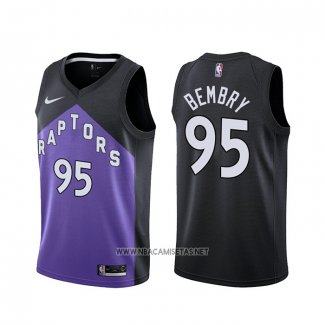 Camiseta Toronto Raptors DeAndre Bembry NO 95 Earned 2020-21 Negro Violeta