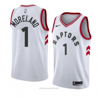 Camiseta Toronto Raptors Eric Moreland NO 1 Association 2018 Blanco