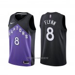 Camiseta Toronto Raptors Malachi Flynn NO 8 Earned 2020-21 Negro Violeta