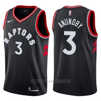 Camiseta Toronto Raptors Og Anunoby NO 3 Statement 2017-18 Negro