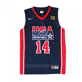 Camiseta USA 1992 Charles Barkley NO 14 Negro