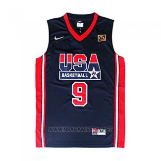 Camiseta USA 1992 Michael Jordan NO 9 Negro