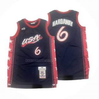 Camiseta USA 1996 Anfernee Hardaway NO 6 Azul