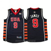 Camiseta USA 2004 Lebron James NO 9 Azul