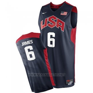Camiseta USA 2012 Lebron James NO 6 Negro