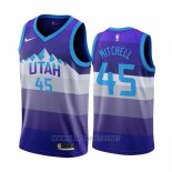 Camiseta Utah Jazz Donovan Mitchell NO 45 Throwback 2019-20 Violeta