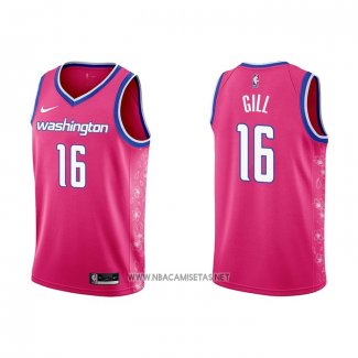 Camiseta Washington Wizards Anthony Gill NO 16 Ciudad 2022-23 Rosa