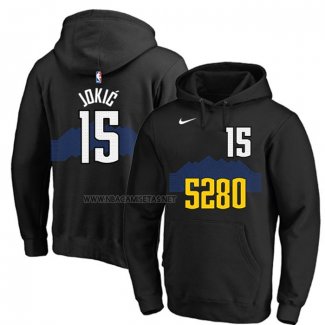 Sudaderas con Capucha Denver Nuggets Nikola Jokic Ciudad 2023-24 Negro