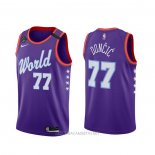 Camiseta 2020 Rising Star Luka Doncic NO 77 World Violeta