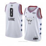 Camiseta All Star 2019 Chicago Bulls Zach Lavine NO 8 Blanco