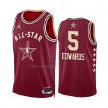 Camiseta All Star 2024 Minnesota Timberwolves Anthony Edwards NO 5 Rojo