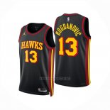 Camiseta Atlanta Hawks Bogdan Bogdanovic NO 13 Statement 2024-25 Negro