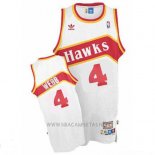 Camiseta Atlanta Hawks Spud Webb NO 4 Retro Blanco