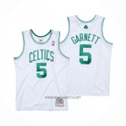 Camiseta Boston Celtics Kevin Garnett NO 5 Mitchell & Ness 2007-08 Blanco