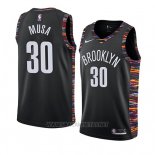 Camiseta Brooklyn Nets Dzanan Musa NO 30 Ciudad 2019 Negro