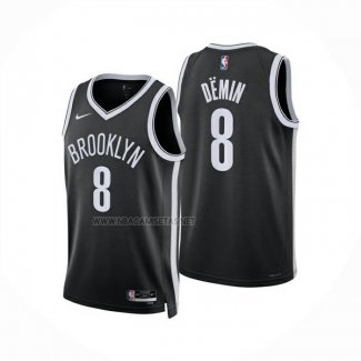 Camiseta Brooklyn Nets Egor Demin NO 8 Icon 2025-26 Negro