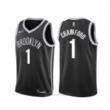 Camiseta Brooklyn Nets Jamal Crawford NO 1 Icon Negro