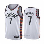 Camiseta Brooklyn Nets Kevin Durant NO 7 Ciudad 2019-20 Blanco