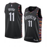 Camiseta Brooklyn Nets Kyrie Irving NO 11 Ciudad 2019-20 Negro