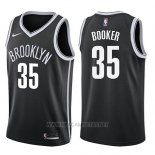 Camiseta Brooklyn Nets Trevor Booker Icon NO 35 2017-18 Negro