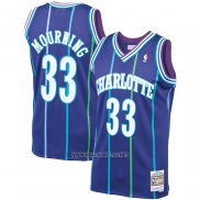 Camiseta Charlotte Hornets Alonzo Mourning NO 33 Mitchell & Ness Violeta