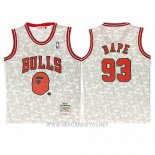 Camiseta Chicago Bulls Bape NO 93 Mitchell & Ness 1997-98 Gris